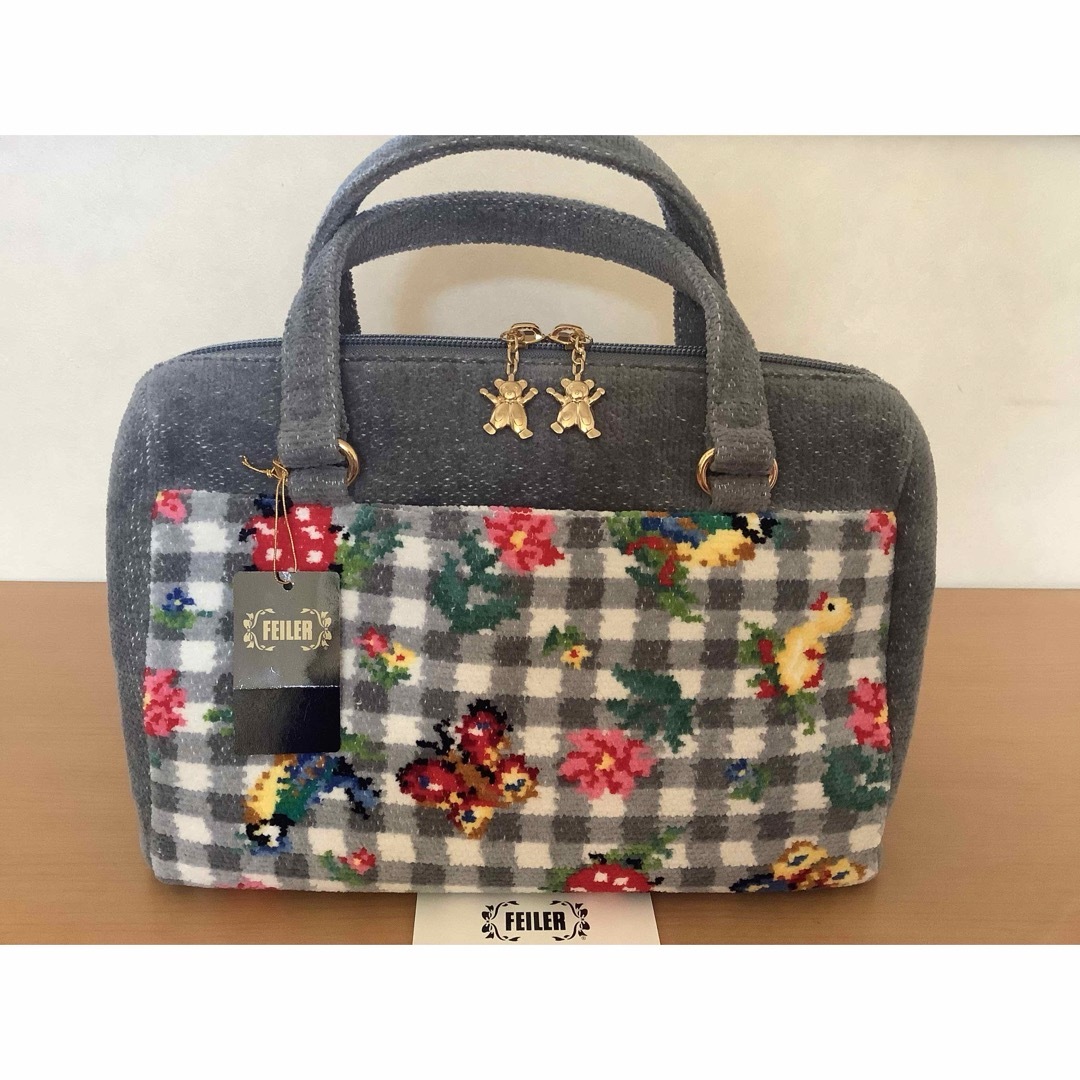 新品・超レア】フェイラー ハイジ チェック グレー ボストン バッグ 新品・超レア】フェイラー ハイジ チェック グレー ボストン バッグ