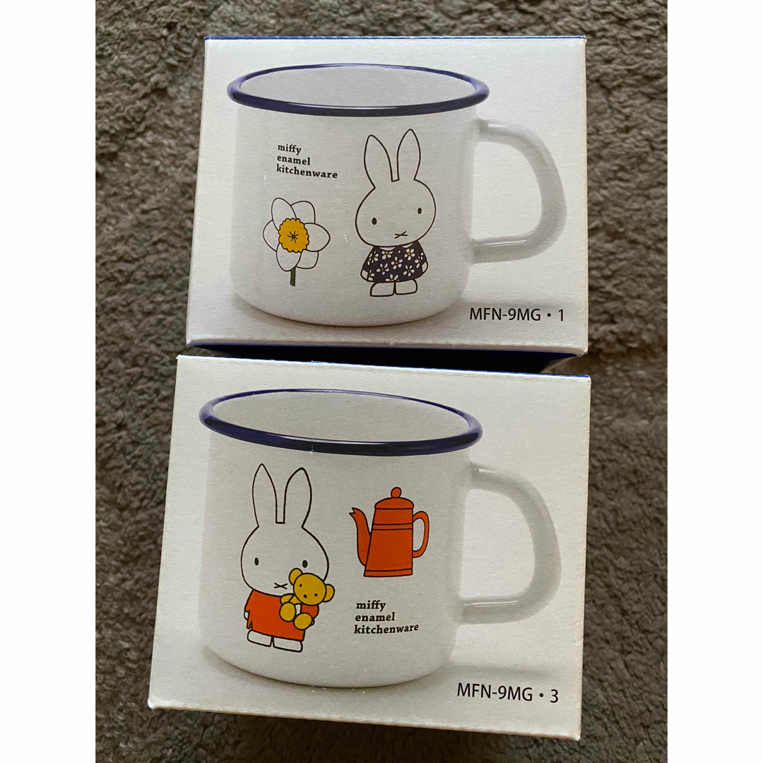 miffy(ミッフィー)の限界底値　ミッフィー　ホーローマグカップ　２つセット エンタメ/ホビーのおもちゃ/ぬいぐるみ(キャラクターグッズ)の商品写真