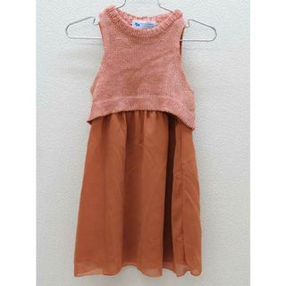 ▽銀座サエグサ/SAYEGUSA▽100cm ノースリーブワンピース×ベストセット テラコッタ【中古】子供服 キッズ kids 女の子 夏 206032 onepi(ワンピース)