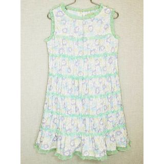 フェフェ(fafa)の[フェフェ/fafa]130cm 半袖/ノースリーブワンピース 紫×グリーン【中古】子供服 キッズ kids 女の子 夏 925032 onepi(ワンピース)