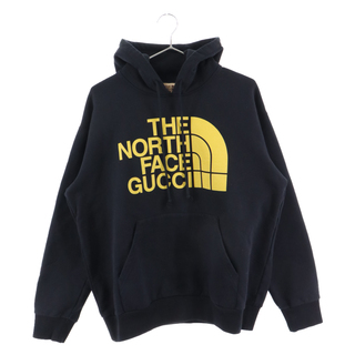 グッチ(Gucci)のGUCCI グッチ 21SS×THE NORTHFACE Logo Print Pullover Parka ザノースフェイス ロゴプルオーバーパーカー 651724 XJDCM ブラック/イエロー(パーカー)