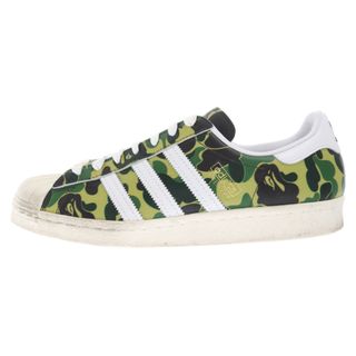 アベイシングエイプ(A BATHING APE)のA BATHING APE アベイシングエイプ ×adidas SUPER STAR 80S BAPE アディダス スーパースター ローカットスニーカー グリーン US9/27cm GZ8981(スニーカー)