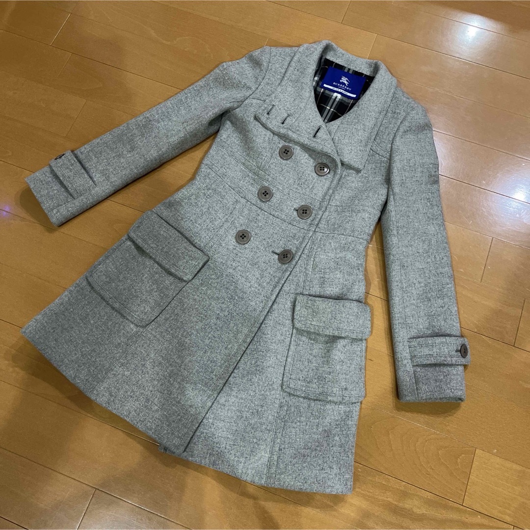 BURBERRY BLUE LABEL(バーバリーブルーレーベル)のバーバリーロンドンブルーレーベル　ウールロングコート 38 レディースのジャケット/アウター(ロングコート)の商品写真