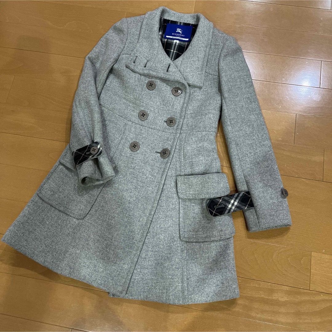 BURBERRY BLUE LABEL(バーバリーブルーレーベル)のバーバリーロンドンブルーレーベル　ウールロングコート 38 レディースのジャケット/アウター(ロングコート)の商品写真