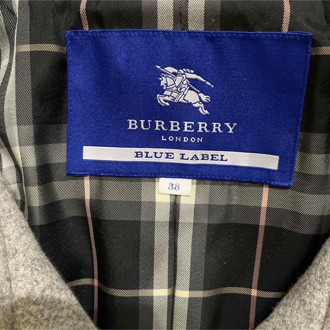 BURBERRY BLUE LABEL(バーバリーブルーレーベル)のバーバリーロンドンブルーレーベル　ウールロングコート 38 レディースのジャケット/アウター(ロングコート)の商品写真