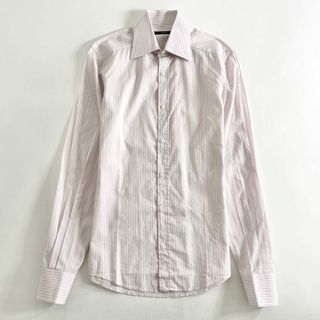 グッチ(Gucci)の55b13 《美品》 GUCCI グッチ ストライプ カッターシャツ 38 ピンク ビジネス フォーマル クラシックシャツ イタリア製(シャツ)