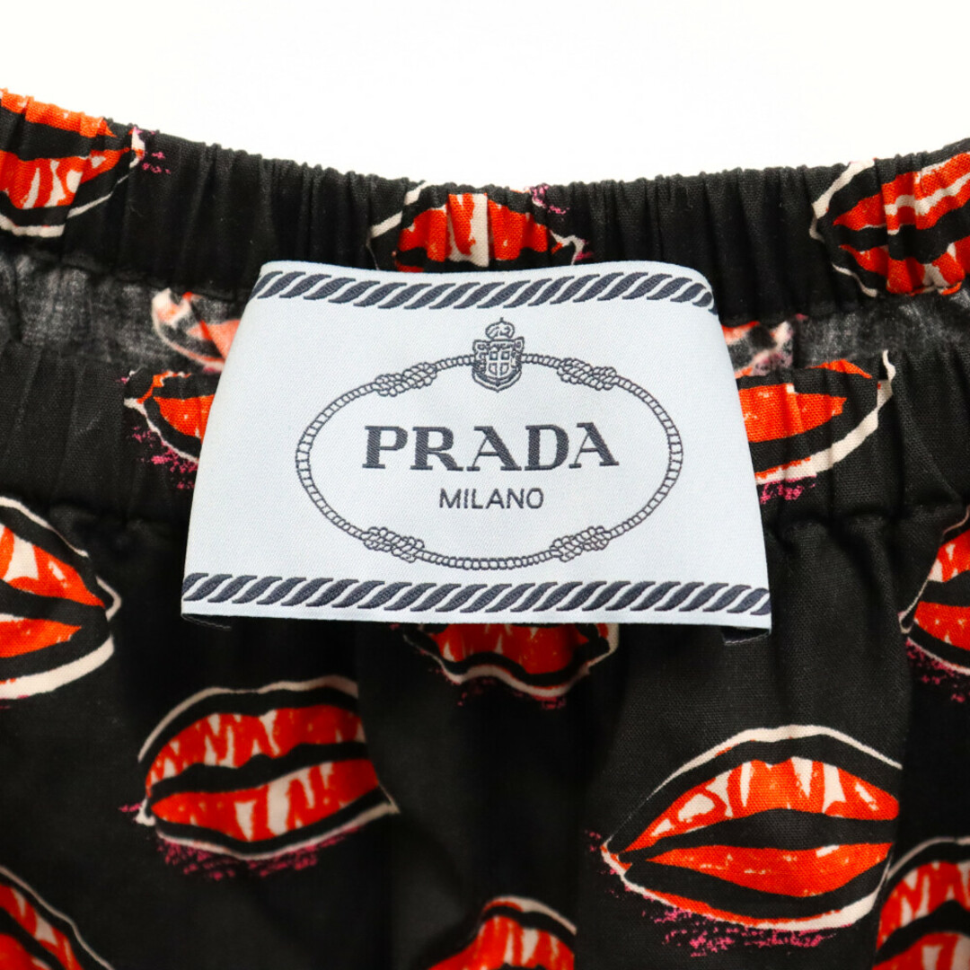 PRADA(プラダ)のPRADA プラダ 17SS リップデザイン リブ 半袖ワンピース ブラック P3406 レディース レディースのワンピース(ひざ丈ワンピース)の商品写真