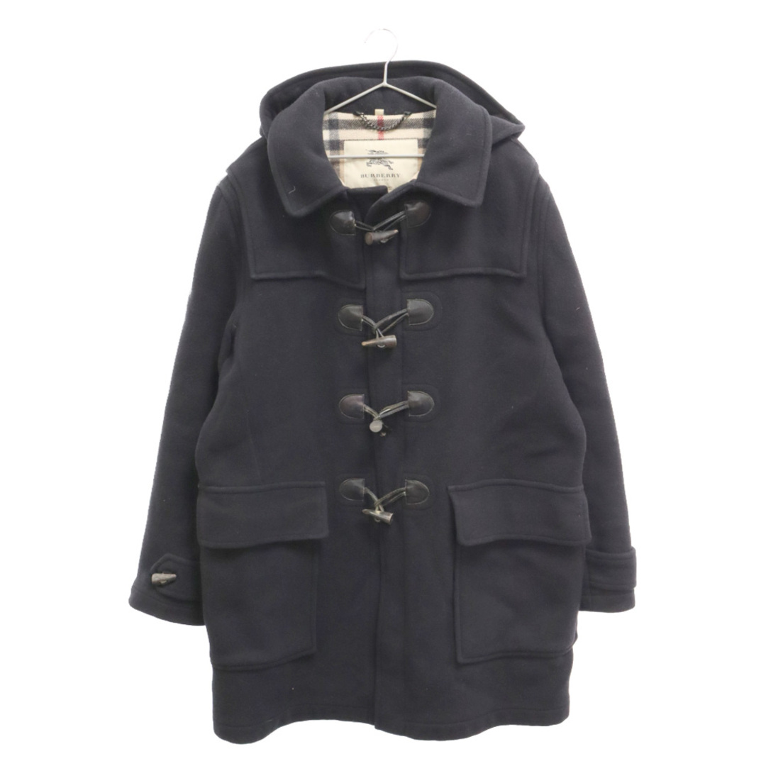 BURBERRY(バーバリー)のBURBERRY LONDON バーバリーロンドン 裏地チェック柄 ウール ダッフルコート ブラック BAC80-703-09 メンズのジャケット/アウター(ダッフルコート)の商品写真