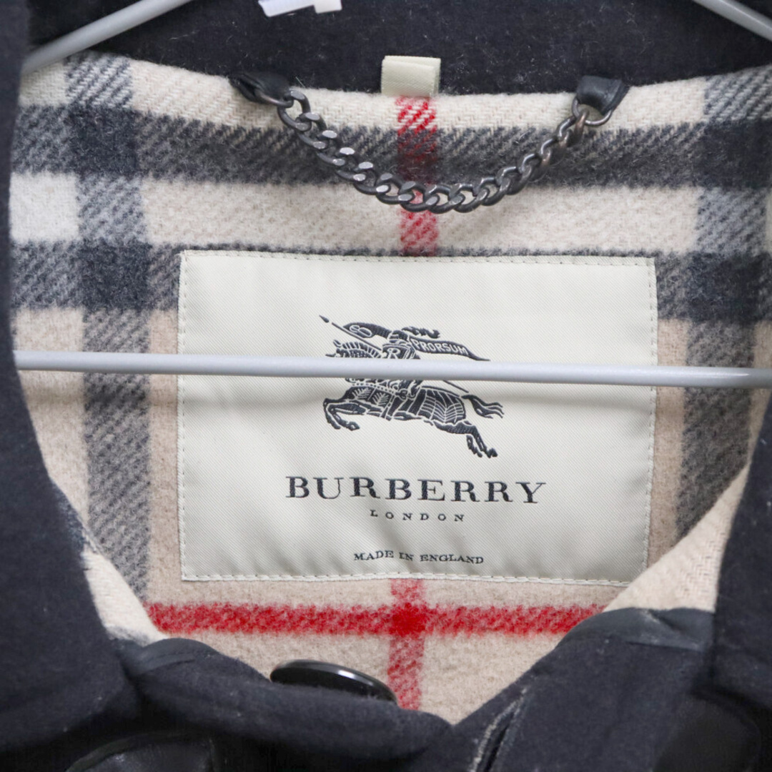 BURBERRY(バーバリー)のBURBERRY LONDON バーバリーロンドン 裏地チェック柄 ウール ダッフルコート ブラック BAC80-703-09 メンズのジャケット/アウター(ダッフルコート)の商品写真