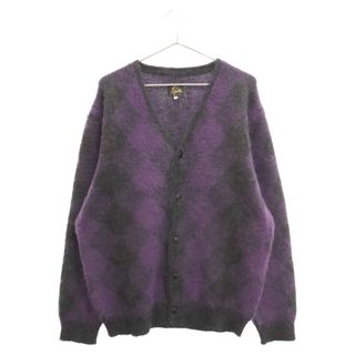 ニードルス(Needles)のNeedles ニードルス 21AW Mohair Cardigan Daiamond JO257 モヘアカーディガン アーガイル柄 ニット パープル(カーディガン)