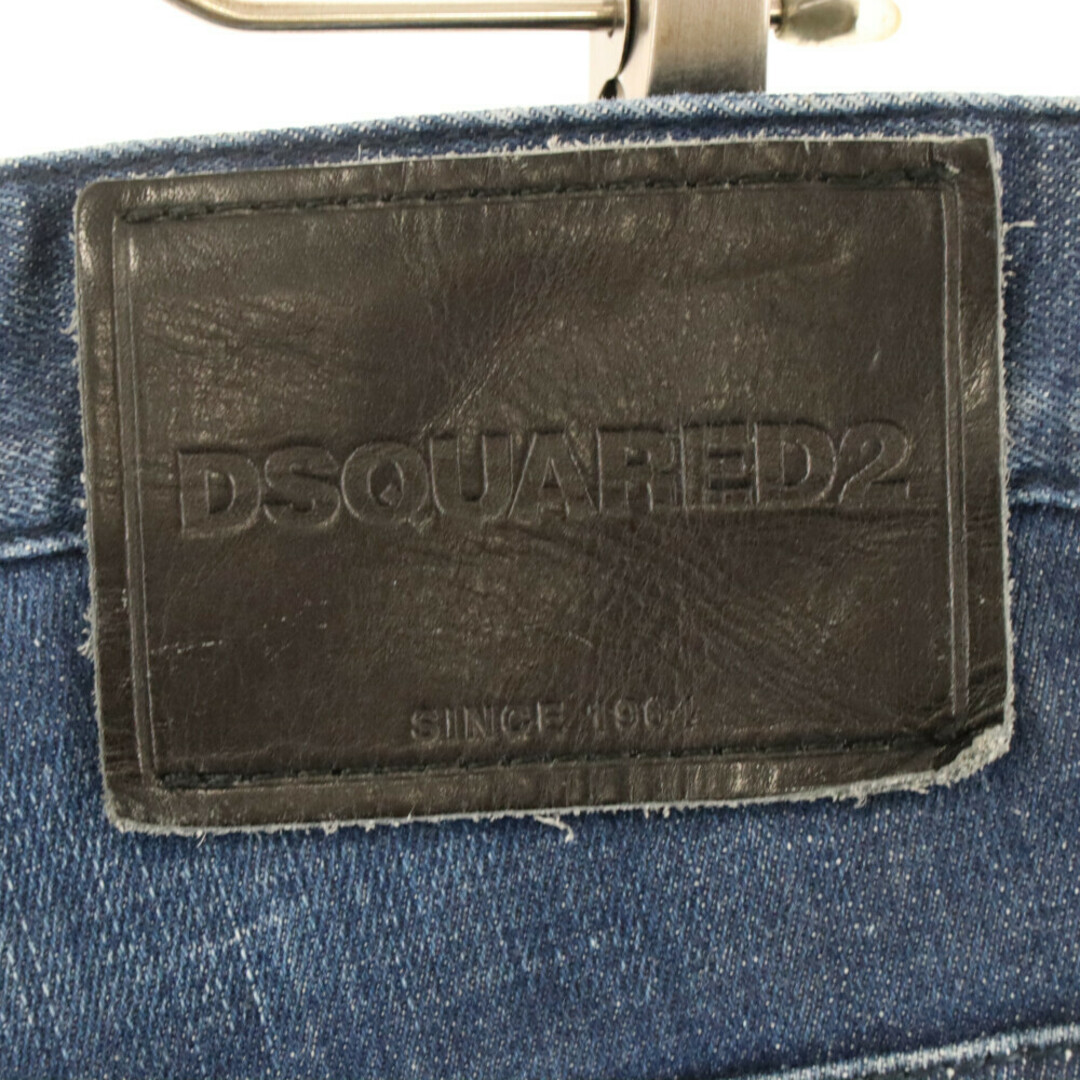 DSQUARED2(ディースクエアード)のDSQUARED2 ディースクエアード 21SS SKATER JEAN スケータージーン ダークウォッシュ ダメージ加工ボタンフライスキニージーンズ デニムパンツ S74LB0939 インディゴ メンズのパンツ(デニム/ジーンズ)の商品写真