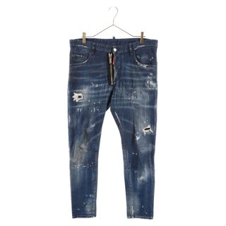 ディースクエアード(DSQUARED2)のDSQUARED2 ディースクエアード 21SS SKATER JEAN スケータージーン ダークウォッシュ ダメージ加工ボタンフライスキニージーンズ デニムパンツ S74LB0939 インディゴ(デニム/ジーンズ)