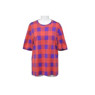 ルイヴィトン(LOUIS VUITTON)のLOUISVUITTON ルイヴィトン 12SS マサイチェック ダミエ 半袖Tシャツ レッド ブルー トップス ロゴ サイズM 美品 中古 59162(Tシャツ/カットソー(半袖/袖なし))