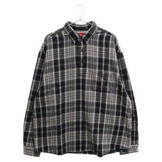 シュプリーム(Supreme)のSUPREME シュプリーム 23SS Pullover Plaid Flannel Shirt プルオーバー チェック ボタンダウン フランネル 長袖シャツ ブラック(シャツ)