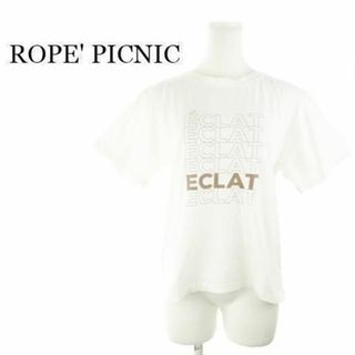 ロペピクニック(Rope' Picnic)のロペピクニック Tシャツ 半袖 プリント 38 白 茶 230428AH14A(Tシャツ(半袖/袖なし))