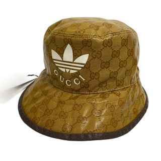 グッチ GUCCI ハット
 GGクリスタル S 57 バケットハット アディダス 696484 ブラウン