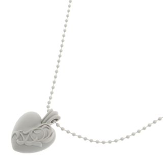 クロムハーツ(Chrome Hearts)のCHROME HEARTS クロムハーツ 23SS Silicone Rubber Heart Necklace シリコンラバーハートネックレス ペンダント ネックレストップ ボールチェーン アクセサリー レッド(ネックレス)