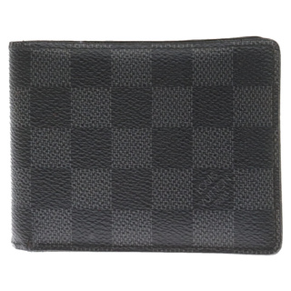 ルイヴィトン(LOUIS VUITTON)のLOUIS VUITTON ルイヴィトン ポルトフォイユ スレンダー ダミエグラフィット レザー 二つ折り財布 ブラック N63261(折り財布)