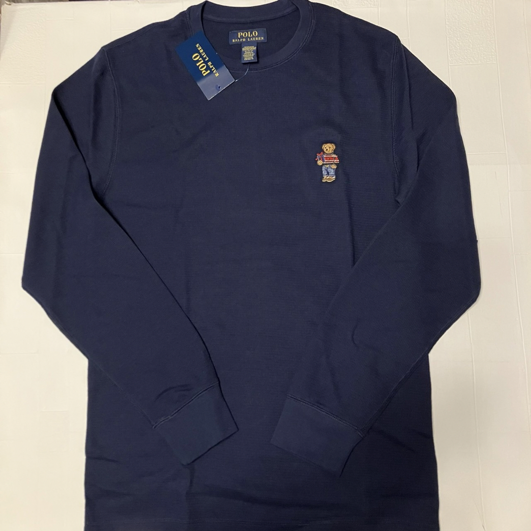 Ralph Lauren(ラルフローレン)のメンズL ラルフローレン　ギフトベア刺繍　ワッフルロンT 紺 メンズのトップス(Tシャツ/カットソー(七分/長袖))の商品写真
