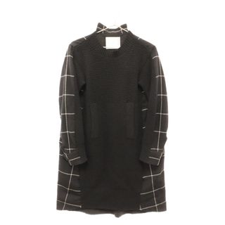 サカイ(sacai)のSacai サカイ 15AW ドッキングデザイン チェック ニット ワンピース ブラック 15‐02305 レディース(ロングワンピース/マキシワンピース)