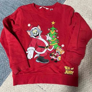 エイチアンドエム(H&M)のクリスマス　赤　120 トレーナー　裏起毛　H&M トム　ジェリー(Tシャツ/カットソー)