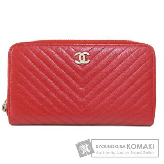 シャネル(CHANEL)のCHANEL Vステッチ　ココマーク 長財布（小銭入れあり） キャビアスキン レディース(財布)