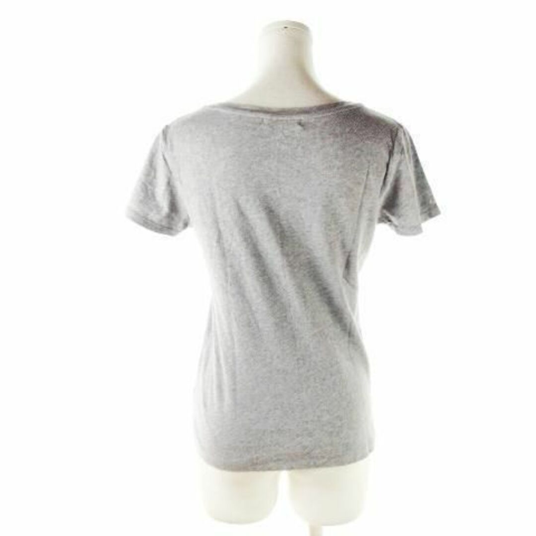 NATURAL BEAUTY BASIC(ナチュラルビューティーベーシック)のNBB 天竺薄手ストレッチTシャツ Vネック M グレー 230428CK9A レディースのトップス(Tシャツ(半袖/袖なし))の商品写真