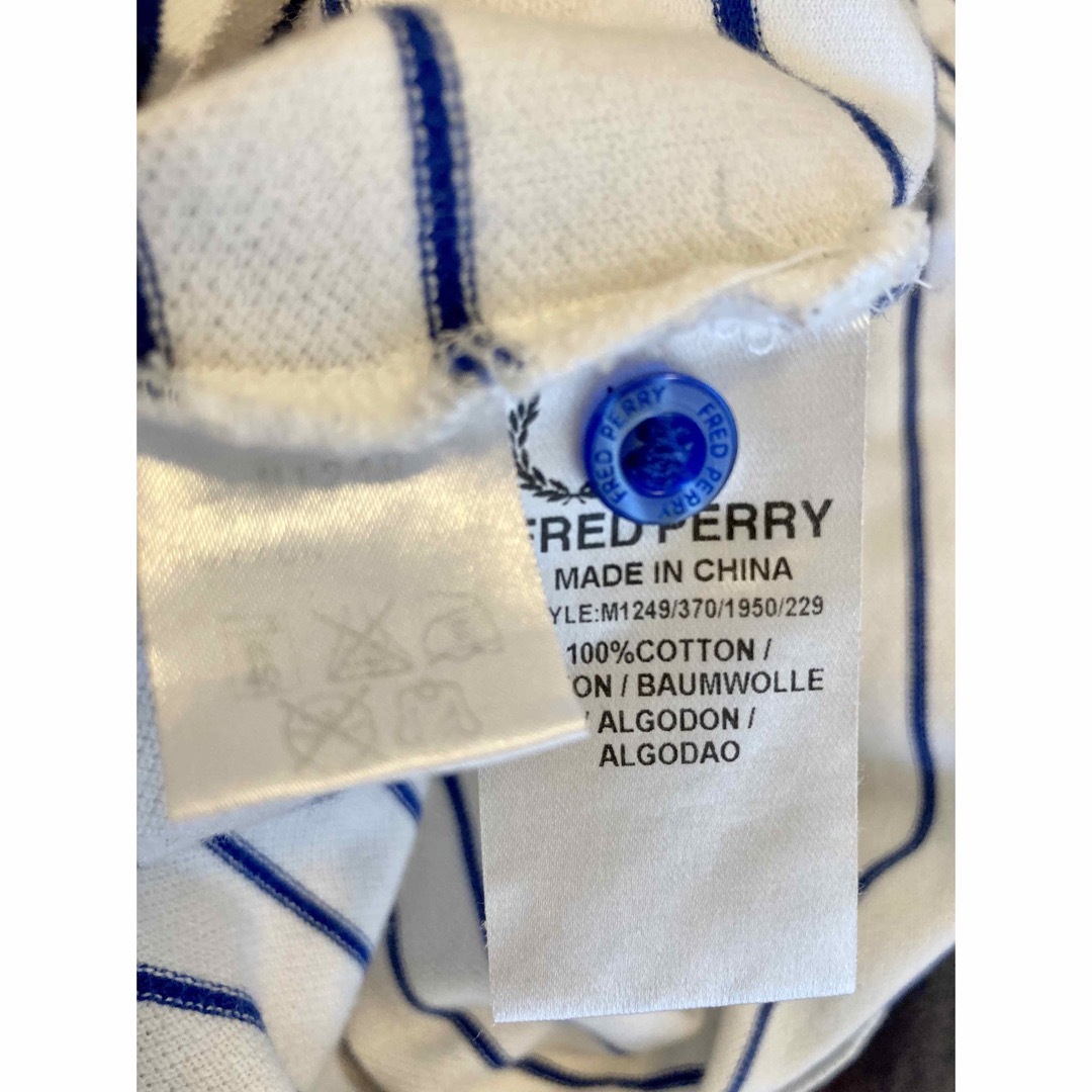 FRED PERRY(フレッドペリー)のフレッドペリー　ポロシャツ　ボーダー　Sサイズ メンズのトップス(ポロシャツ)の商品写真