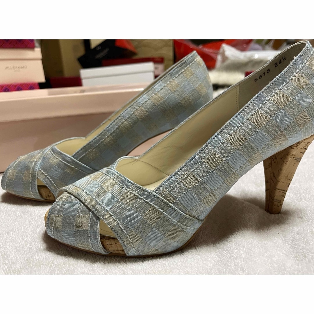 JILL STUART オープントゥー 布素材 ビールパンプス JILL STUART オープントゥー 布素材 ビールパンプス