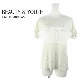 ビューティアンドユースユナイテッドアローズ(BEAUTY&YOUTH UNITED ARROWS)のB&Y 半袖カットソー ラウンドネック 切替 グレー 230501AH1A(カットソー(半袖/袖なし))