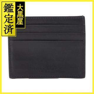 ボッテガヴェネタ(Bottega Veneta)のボッテガ・ヴェネタ パンチング カードケース ブラック ブルー カーフ【473】(名刺入れ/定期入れ)