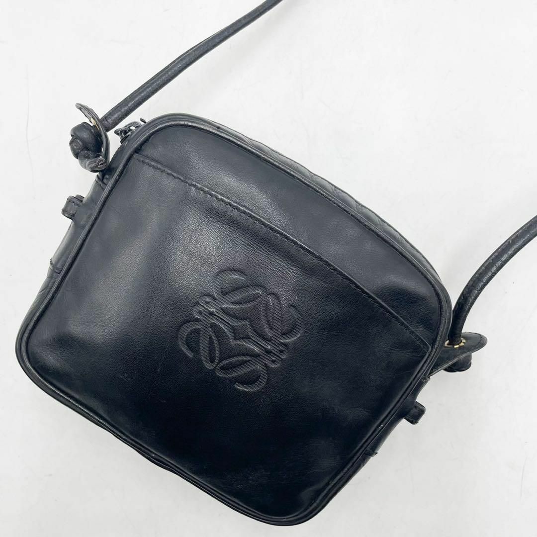 激レア✨ ロエベ LOEWE ショルダーバッグ アナグラム レザー 黒 激レア✨ ロエベ LOEWE ショルダーバッグ アナグラム レザー 黒