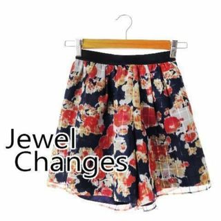 ジュエルチェンジズ(Jewel Changes)のジュエルチェンジズ ぼかしフラワーシアーキュロット S 紺 230501CK1A(キュロット)