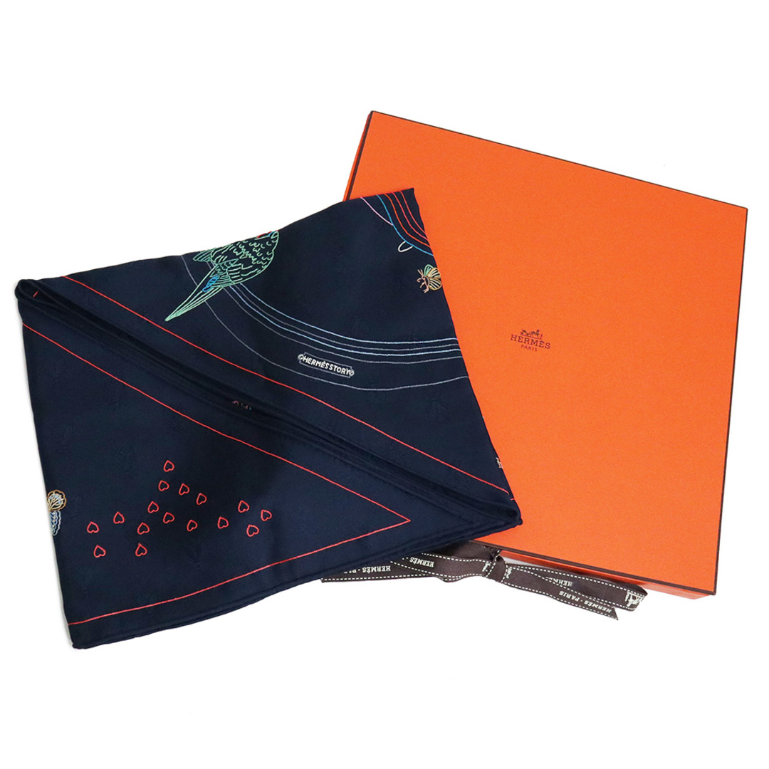 HERMES - エルメス トライアングル 70 カレ HERMES STORY 手刺繍 HERMES - エルメス トライアングル 70 カレ HERMES STORY 手刺繍