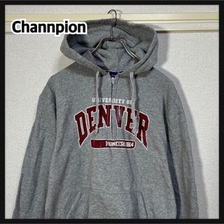 チャンピオン(Champion)の【チャンピオン】パーカー ハーフジップ　カレッジロゴ　グレー　デンバー80(パーカー)