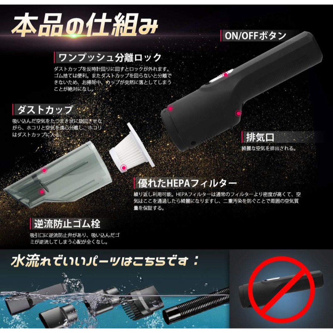 SUPAREE  掃除機　フィルターのみ　ハンディクリーナー  小型掃除機 スマホ/家電/カメラの生活家電(掃除機)の商品写真