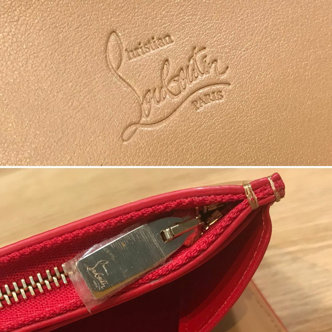 Christian Louboutin(クリスチャンルブタン)の新品同様 クリスチャンルブタン マカロン スパイクスタッズ 長財布 ベージュ レディースのファッション小物(財布)の商品写真