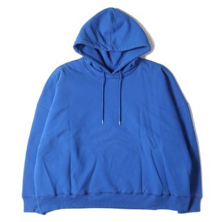 美品 HERON PRESTON ヘロン プレストン パーカー サイズ:XL 21AW Calvin Klein 後付けフード オーバーサイズ ヘビー スウェット パーカー ブルー トップス フーディー コラボ【メンズ】【中古】(パーカー)