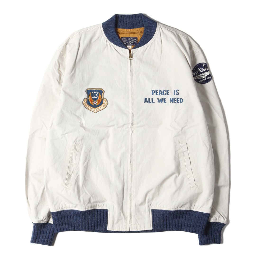 美品 BuzzRicksons バズリクソンズ ジャケット サイズ:42(XL) 2018年モデル PEANUTS ピーナッツ スヌーピー ツアージャケット SNOOPY TOUR JACKET BR14073 オフホワイト 東洋 アウター ブルゾン コラボ【メンズ】【中古】 メンズのジャケット/アウター(ミリタリージャケット)の商品写真