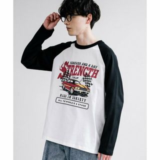 ロッキーモンロー(Rocky Monroe)の【B01.ホワイト】16/-天竺ラグランプリントロングスリーブTシャツ(カットソー(長袖/七分))