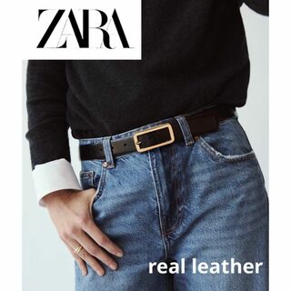 ZARA - レザーベルト ZARA ゴールド 80の通販 by rara's shop｜ザラ