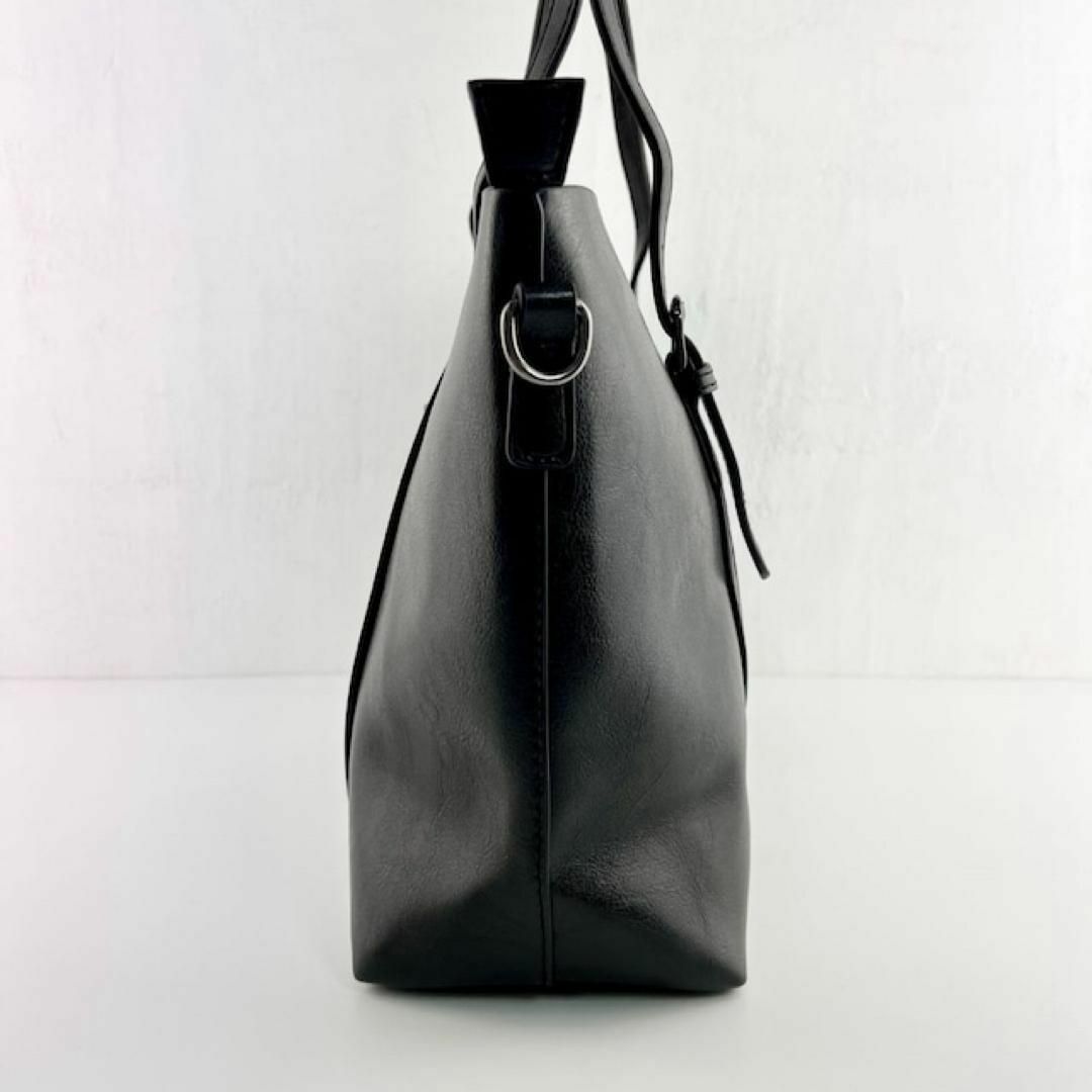 新品 未使用 ショルダー 自立型 バッグ 黒 ビジネス ポケット A4 鞄 通勤 レディースのバッグ(トートバッグ)の商品写真