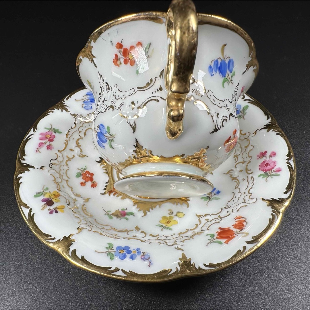 希少 マイセン Bフォーム 金彩 宮廷の小花 モカカップ&ソーサー 希少 マイセン Bフォーム 金彩 宮廷の小花 モカカップ&ソーサー