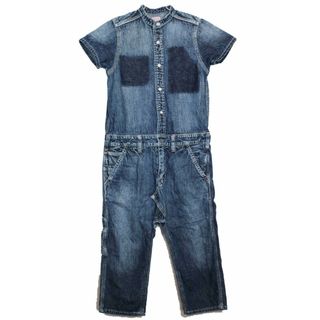 デニムダンガリー(DENIM DUNGAREE)の[デニム＆ダンガリー/DENIM DUNGAREE/D＆D]130cm 半袖オーバーオール/オールインワン/サロペット インディゴブルー【中古】子供服 キッズ kids 男の子 女の子 夏 724032 onepi(その他)