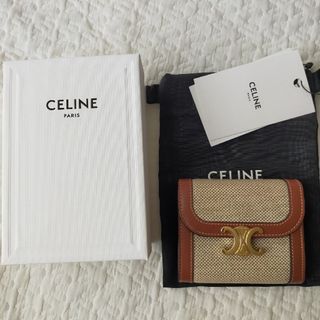 セリーヌ(celine)のCELINE トリオンフ スモール ウォレット 三つ折り財布 キャンバス(財布)