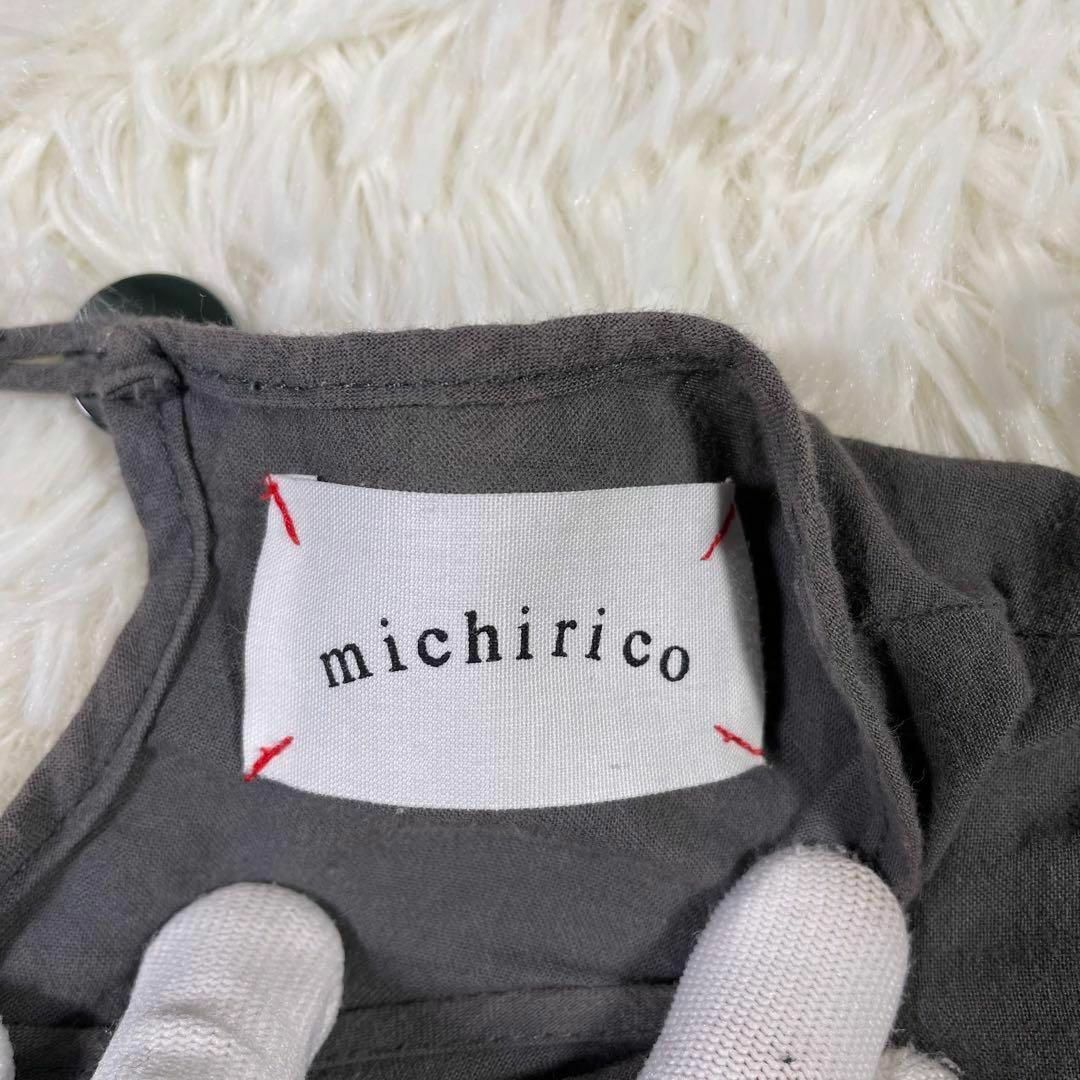 【michirico】ミチリコ　ギャザープリーツワンピース　袖無し　綿100% レディースのワンピース(ひざ丈ワンピース)の商品写真