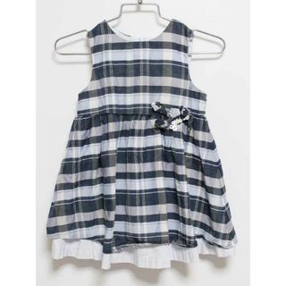 ‡タルティーヌエショコラ/Tartine et Chocolat‡90cm ジャンパースカート 紺×ブルー【中古】子供服 キッズ kids ベビー服 baby 女の子 春夏 905032 onepi