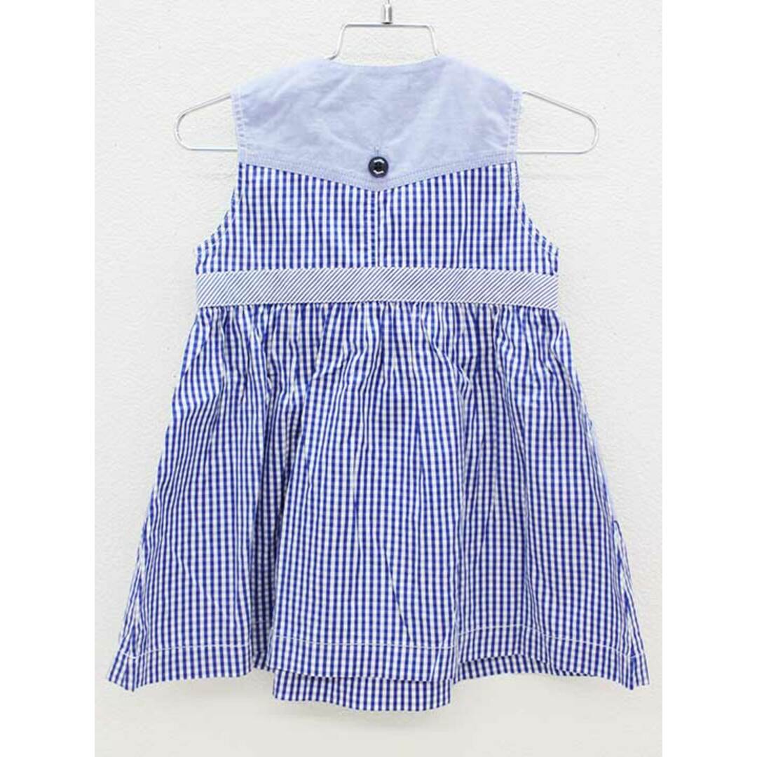 familiar(ファミリア)の[ファミリア/familiar]90cm ジャンパースカート ブルー×白【中古】子供服 キッズ kids ベビー服 baby 女の子 春夏 131032 onepi キッズ/ベビー/マタニティのベビー服(~85cm)(スカート)の商品写真