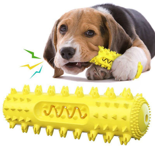 犬の歯ブラシ噛むおもちゃ  臼歯の咬傷に強い歯ブラシロープ(イエロー)(犬)