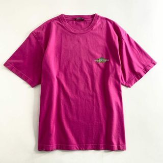 バレンシアガ(Balenciaga)の63b13 BALENCIAGA バレンシアガ 594579 20SS BONJOUR LOGO TEE ボンジュールロゴ プリント Tシャツ クルーネック XLサイズ ピンク コットン(Tシャツ/カットソー(半袖/袖なし))